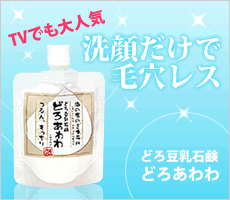 洗顔だけで毛穴レス　とろ豆乳石鹸どろあわわ