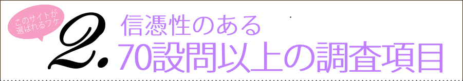 信憑性のある70設問以上の調査項目